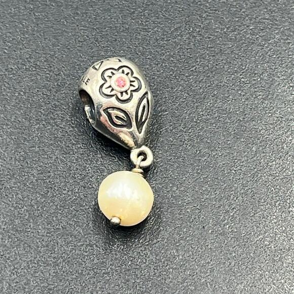 Pandora Flower Sterling Silver Pink CZ
Pearl Dangle Charm #790546P ALE 925 - Picture 1 of 7